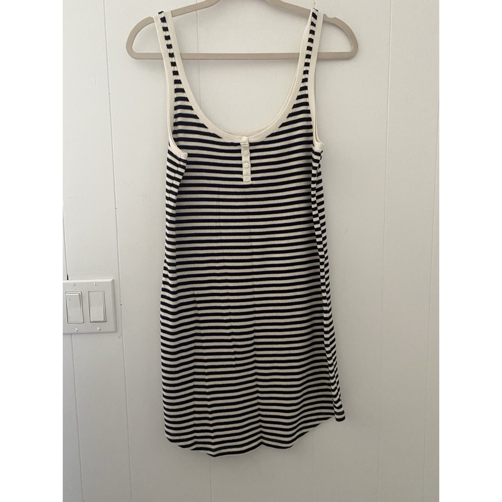 Victoria's Secret Striped Henley Sleep‎ Dress Black & White with Gold Sz Small - Picture 2 of 5